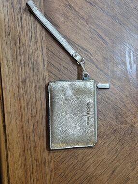 Michael Kors Metallic Gold Pebbled Wristlet Card Case